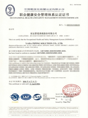 職業(yè)健康安全管理體系認(rèn)證證書-2023